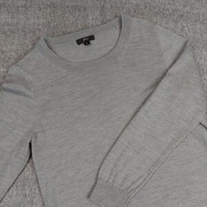 J Crew Women's Large 100% Merino Wool Crewneck Sweater Lightweight Gray